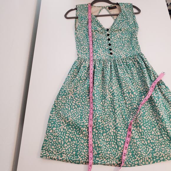 Numph Dress Skater Animal Print Spotted Button Sundress Boho Summer Size 38 - Picture 14 of 14